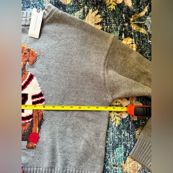 NWT Porridge Anthropologie Gray Sports Dog Graphic Sweater - Picture 5 of 7